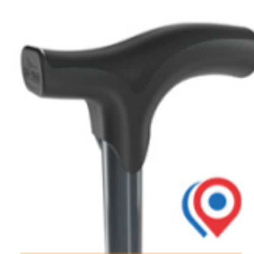 Canne de marche réglable - Aluminium bi-matière - Noir