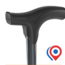 Canne de marche réglable - Aluminium bi-matière - Noir