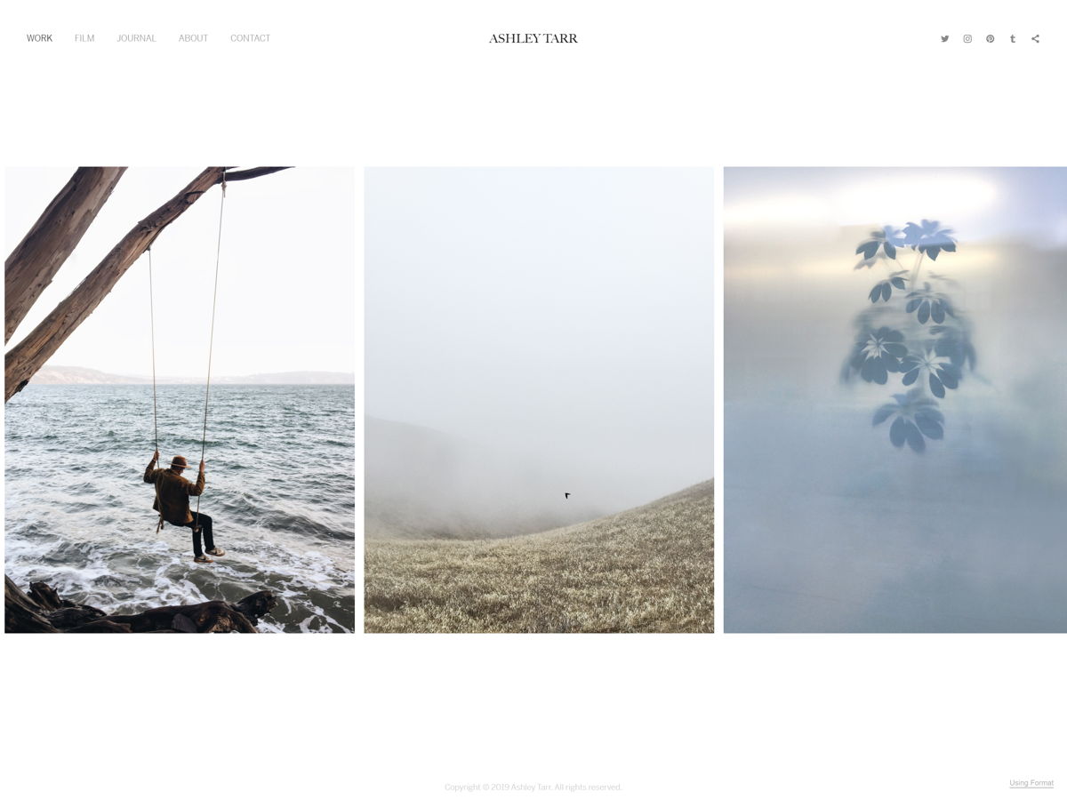 Screenshot of Ashley Tarr, from the art portfolios collection.