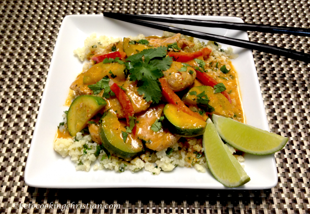 Red Coconut Thai Curry Pork With Cilantro Lime Cauliflower Rice