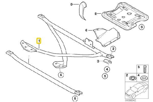 E36 X-Brace Replacement 51718410212