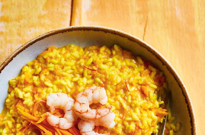 Carrot and Shrimp Risotto