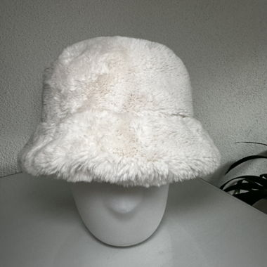 cute white fuzzy hat