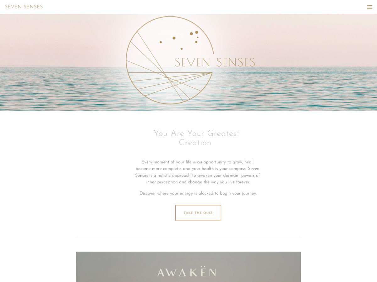 Screenshot of Seven Senses, from the yoga websites collection.
