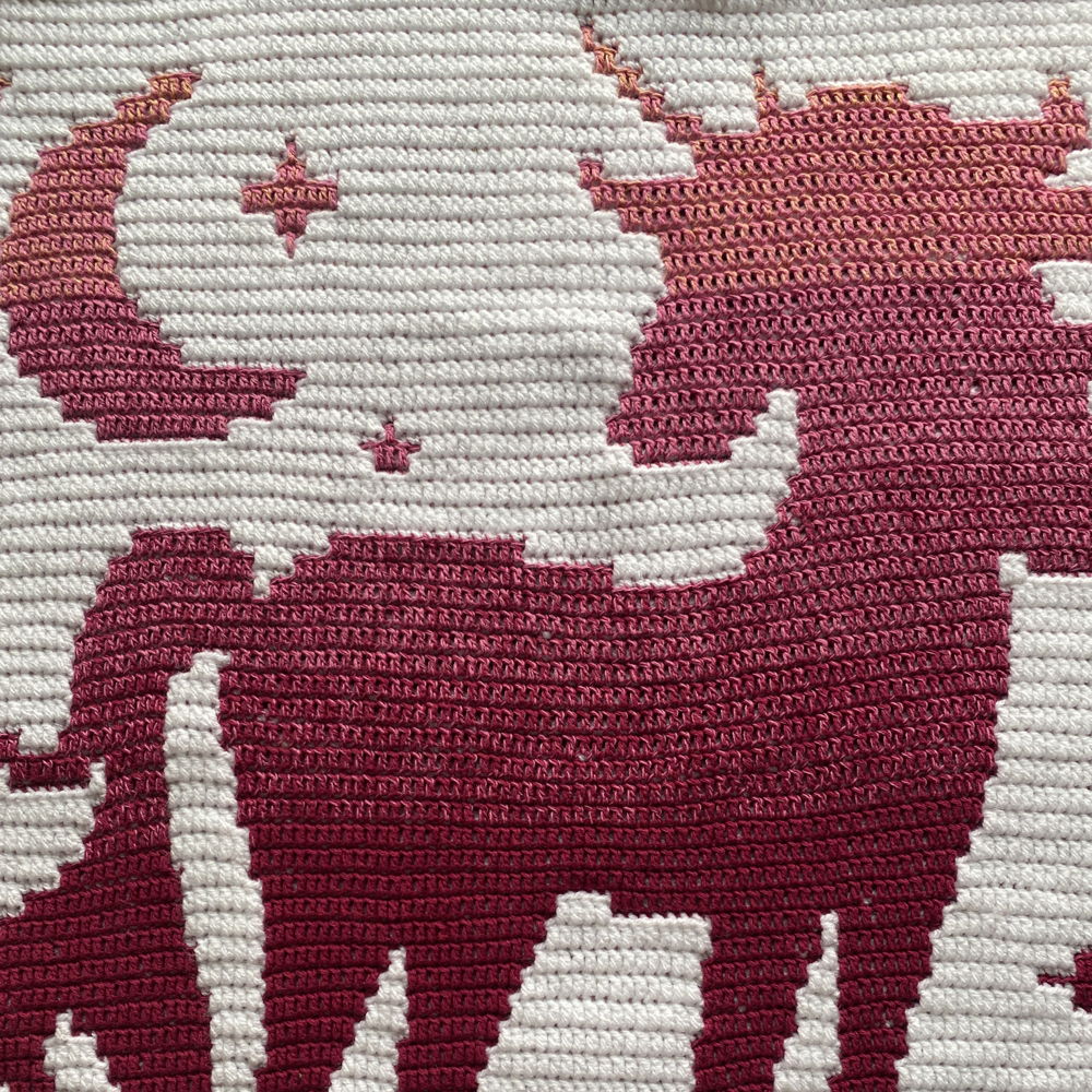 Unicorn mosaic overlay wall hanging pattern