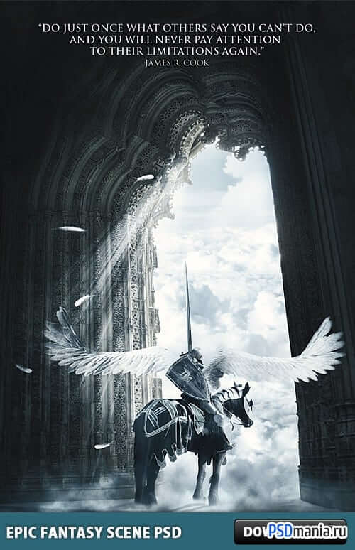 Сцена эпического фэнтези - PSD исходник скачать