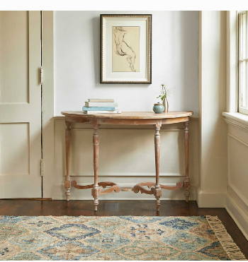Pali Blue Woven Jute Rug  Column