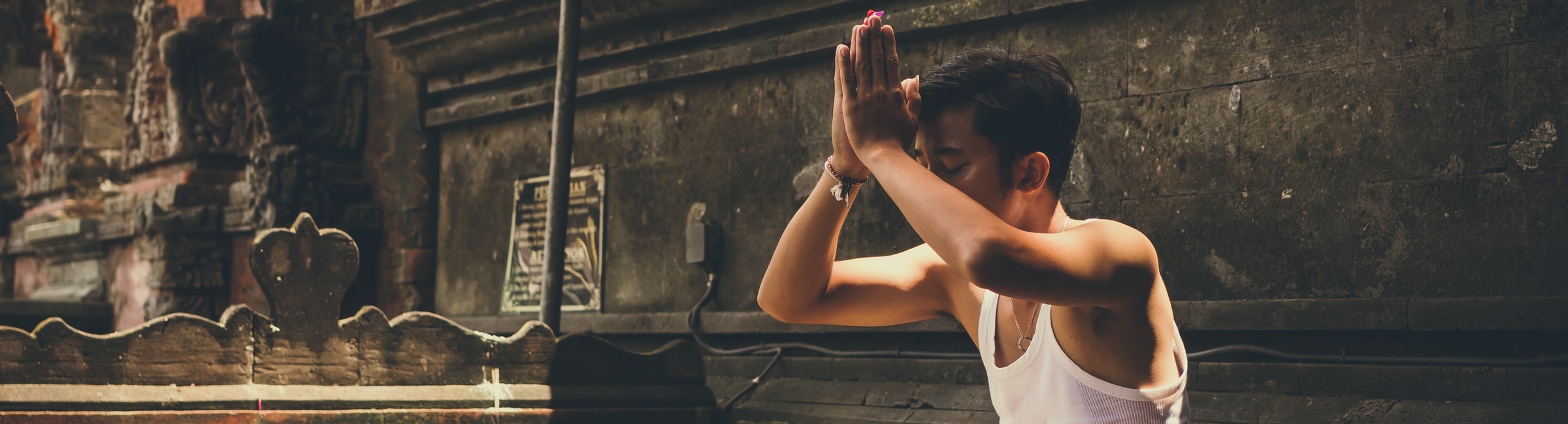 Man going into yoga mudra