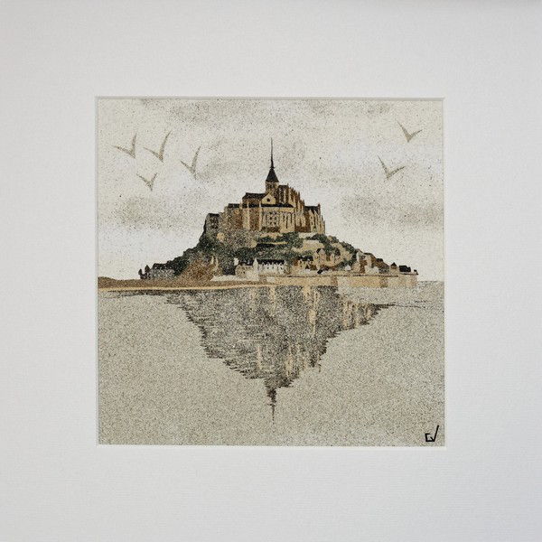 Mont St Michel in sand
