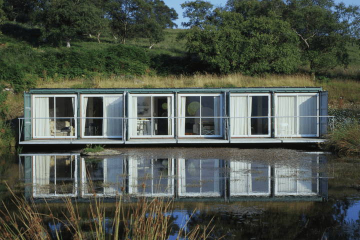 40 foot shipping container on a lake