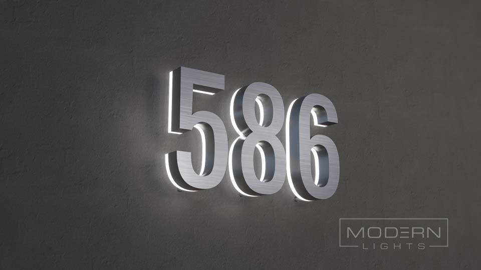 Steel letters plaster wall