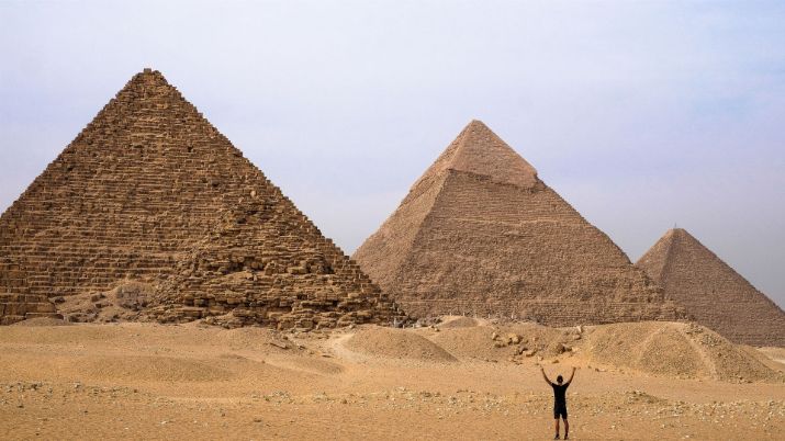 The Great Pyramid of Giza was originally covered in smooth white limestone, which gave it a gleaming appearance