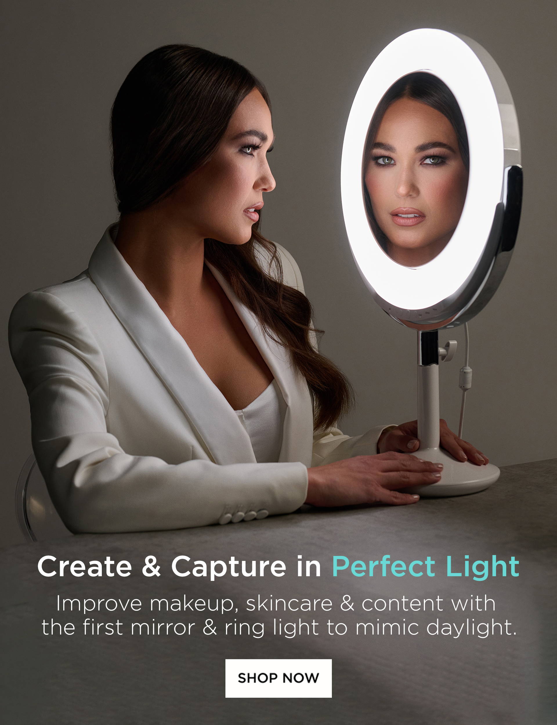 Ilios Lighting Beauty Ring Makeup Mirror & Ring Light for beauty lovers, makeup artists & content creators 