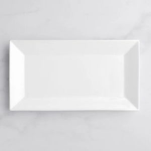 Acopa 14 1/2" x 8 1/4" Bright White Rectangular Porcelain Platter