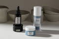 comfort zone sustainable skin care products on grey background
