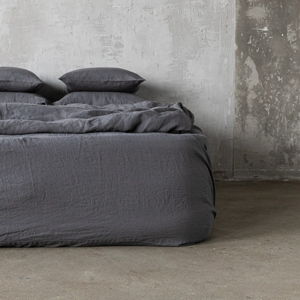 Grey Linen Fitted Sheet