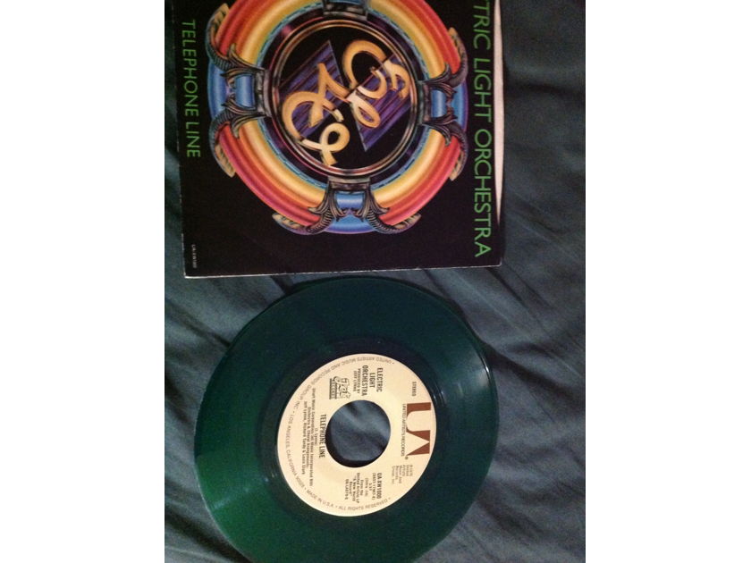 ELO - Telephone Line/Poor Boy(The Greenwood) UA Records Green Vinyl  45 Single NM With Picture  Sleeve
