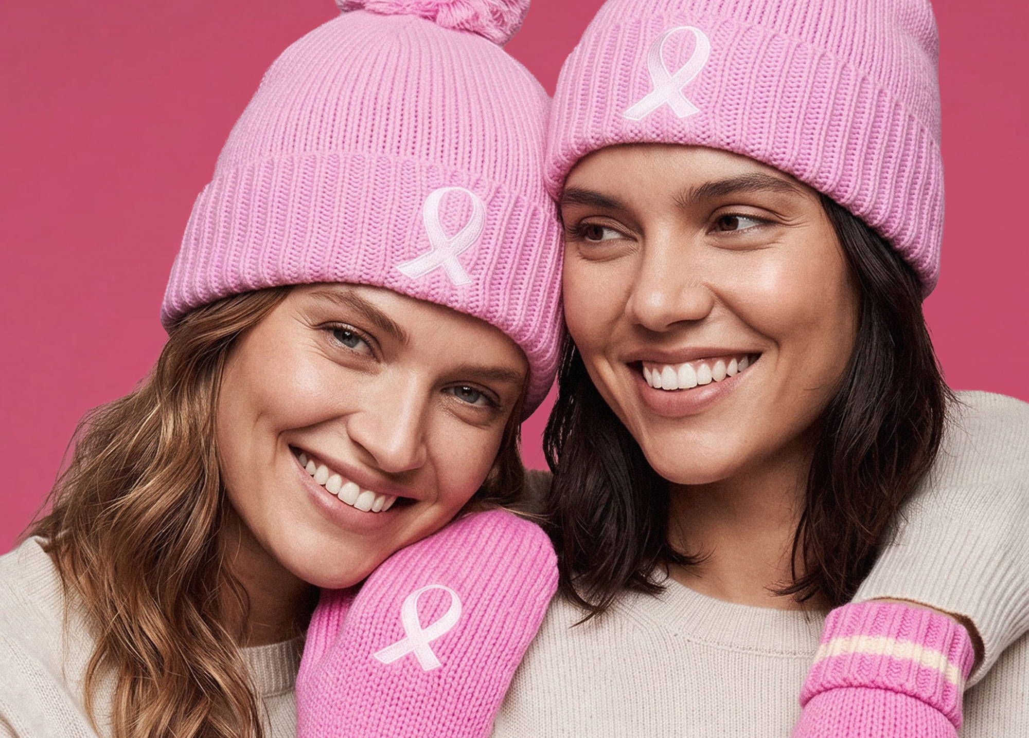 Pink Ribbon mittens and beanies for fundraising and community initiatives
