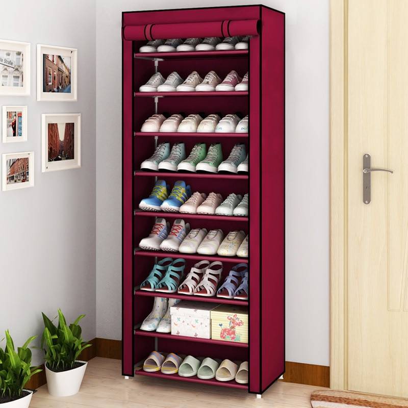 tall shoe rack red, red shoe cabinet
