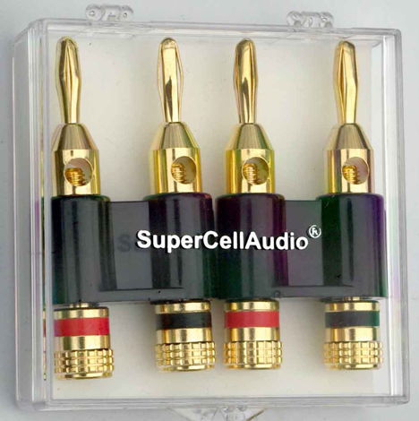 SuperCellAudio ® 830.002-PR Gold Plated Dual Banana Plu...
