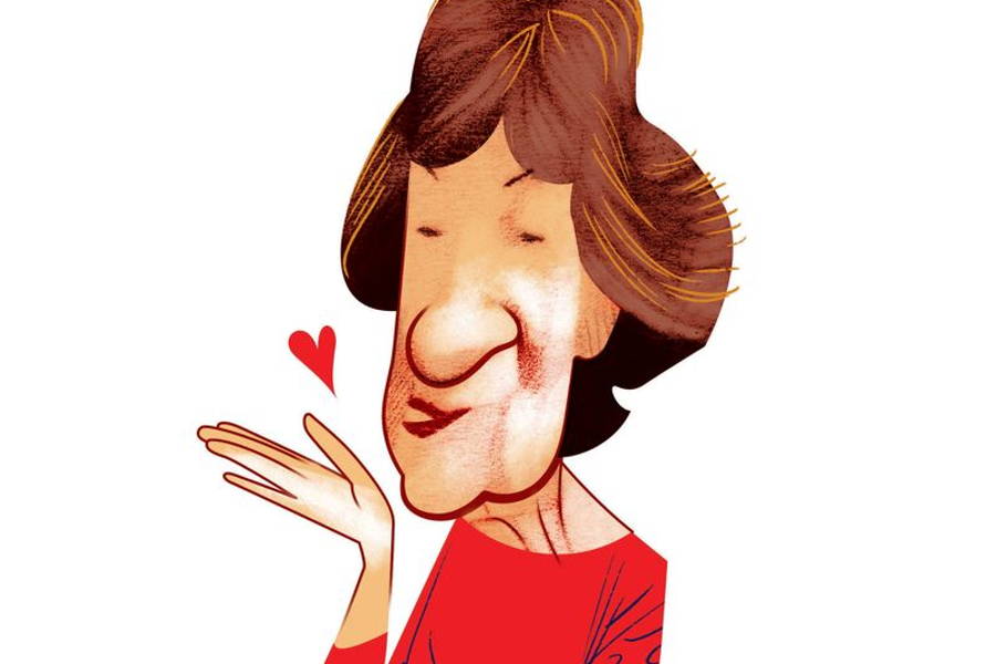 Image may contain: Adult, Person, Face, Head, Photography, Portrait, Reading, and Cartoon
