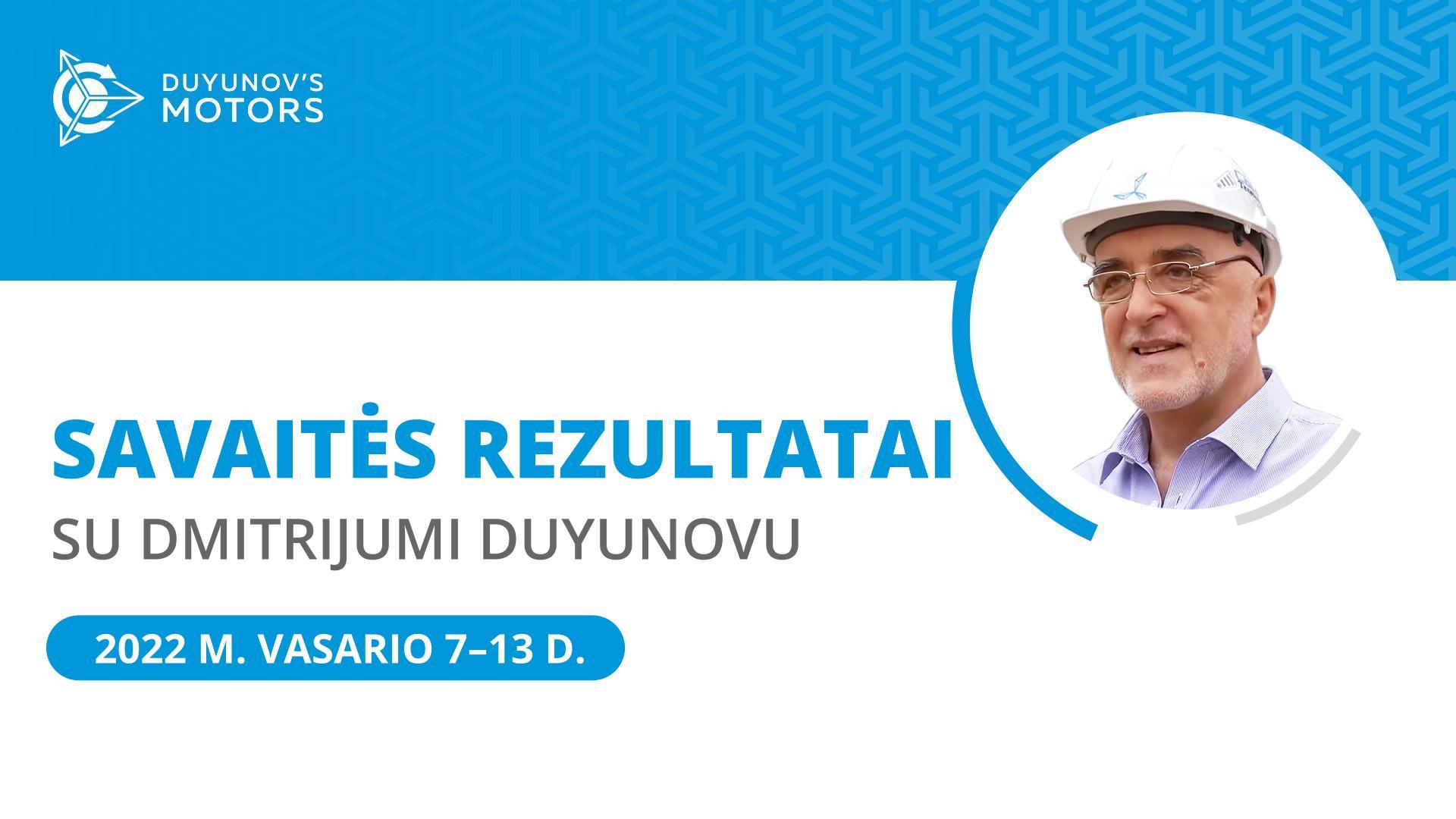 Projekto „Duyunovo varikliai“ savaitės įvykių apžvalga