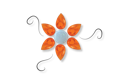 Milky Australian opal and Mexican fire opal as a flower