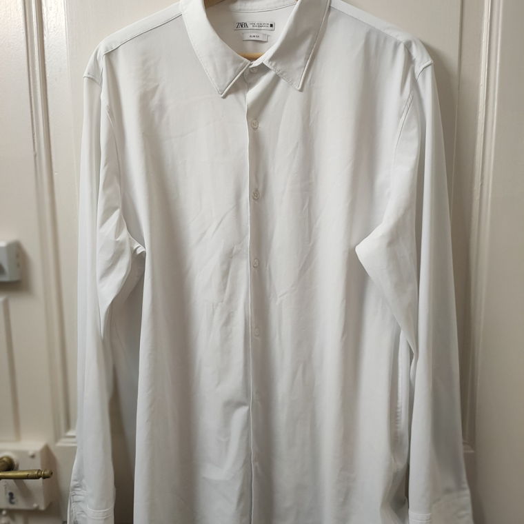 White Strech Dress Shirt Oversize