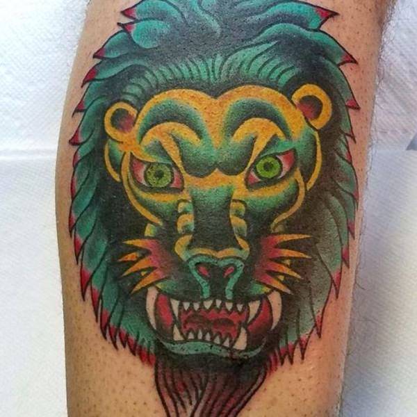 Tatouage Lion Mulicolore