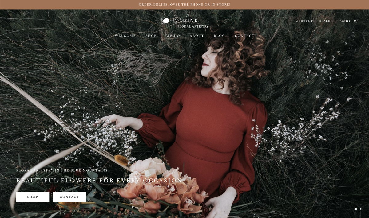 Screenshot of Blue Mountains Florist, from the florist & flower shop websites collection.