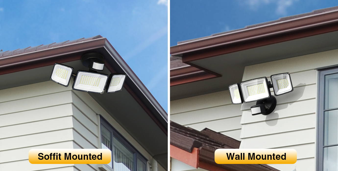 Soffit/Wall Mounted Motion Activated LED Flood Lights