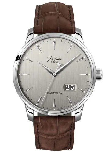 Senator Excellence Panorama Date Stainless Steel / Grey / Alligator / Pin