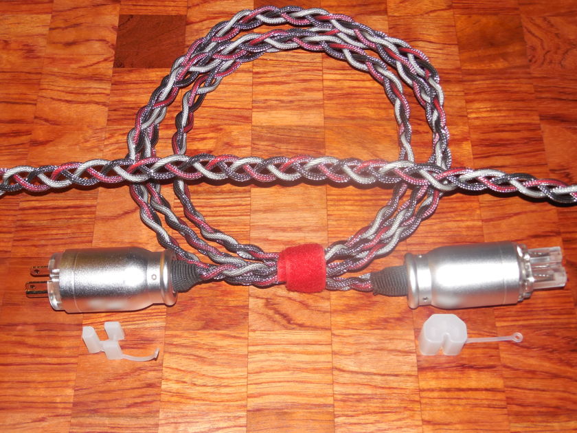 6' Silver/Rhodium Power cord Custom made silver/rhodium woven Power cord