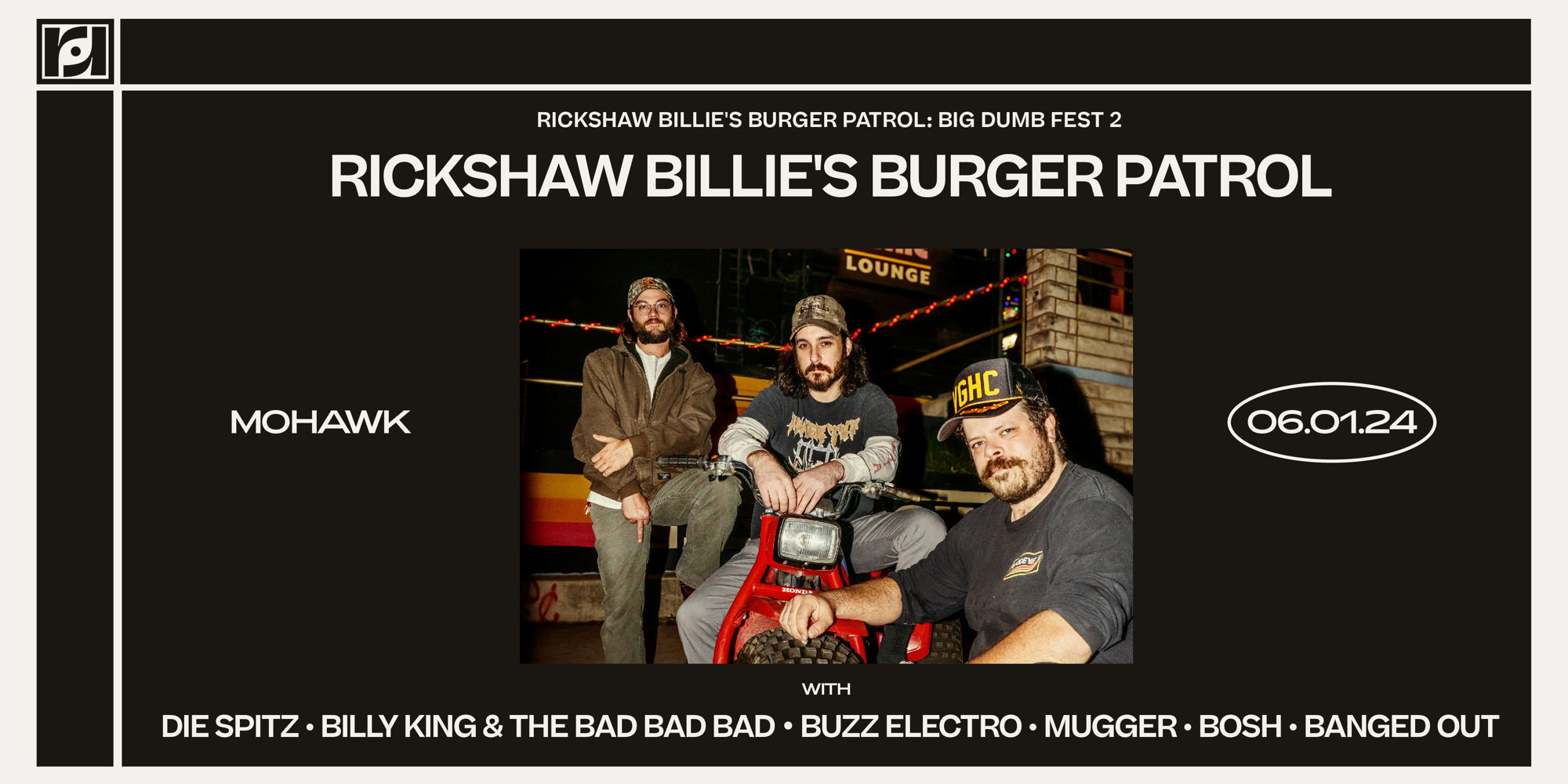 Resound Presents: Rickshaw Billie's Burger Patrol: BIG DUMB FEST 2 at Mohawk promotional image