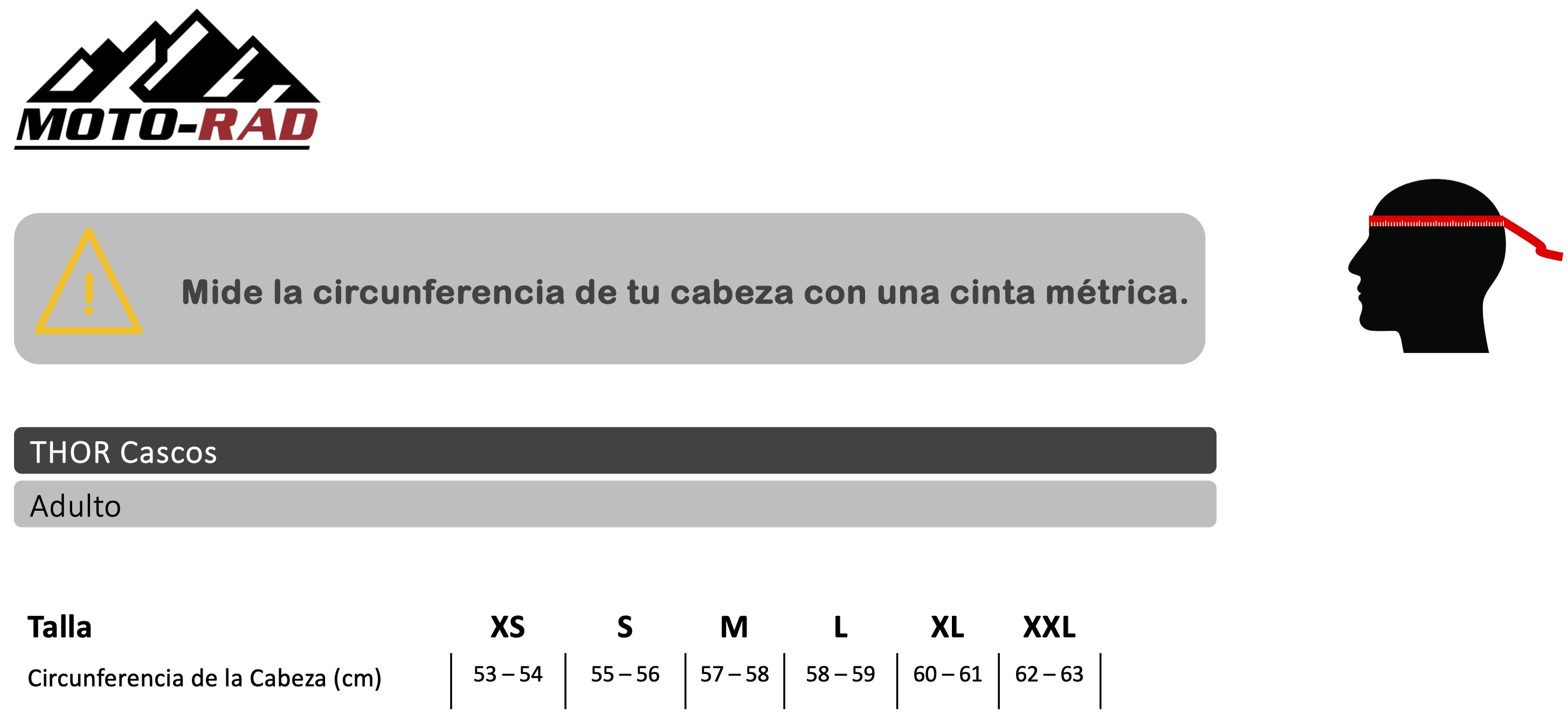 Guía de Tallas Cascos THOR