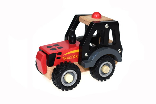 Wooden Red Tractor Truck Toy_farm play