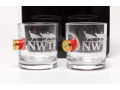 Set of Two Whiskey Glasses with Shot Shell and NWTF Logo