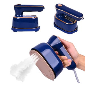 Mini Clothes Travel Steam Iron: Handheld Portable Fabric Clothes Steam Iron Small Handheld Clothes Electric Steam Iron for Dress Shirts Travel, Home College Dormitory Travel Essentials (Blue)