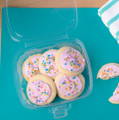 Frosted sugar cookies in a 16oz Goodgaurd Tamper evident container