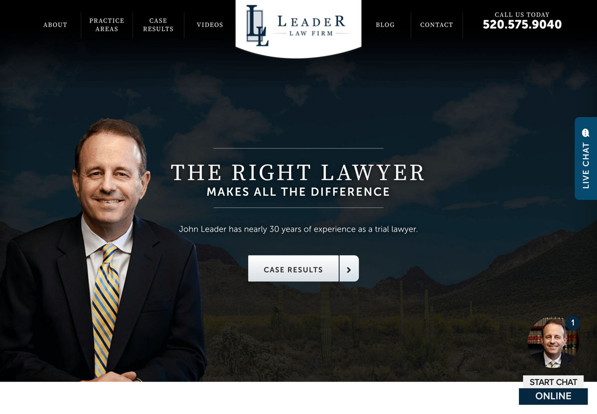Screenshot of John Leader, from the lawyer websites collection.