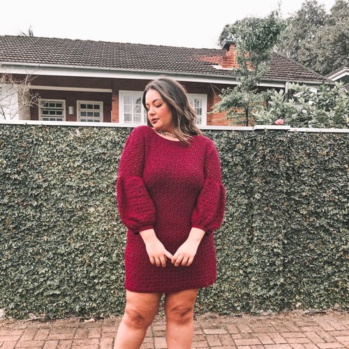 Crochet Dress With Puff Sleeves