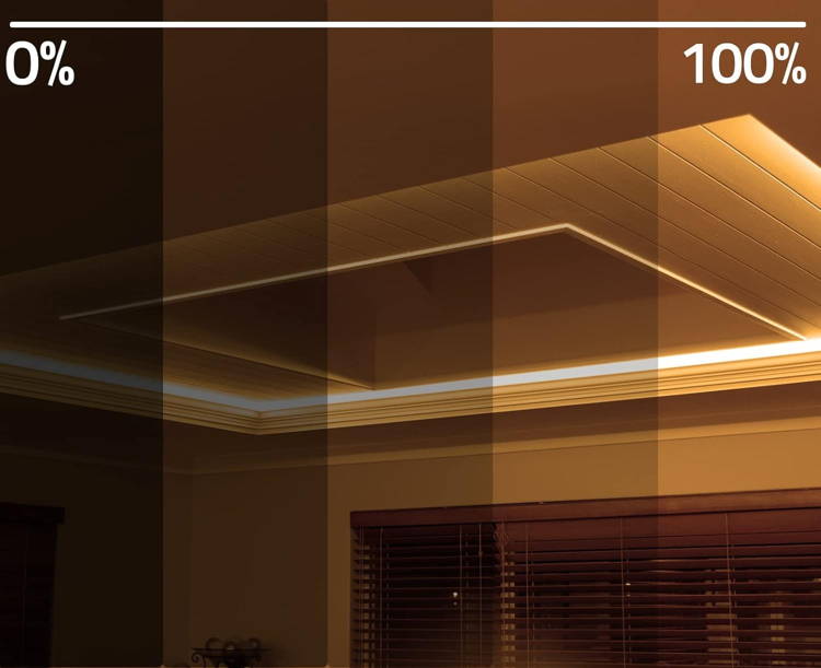 dimmable LED strip for eye comfort