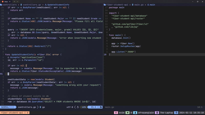 A screenshot of Go code. I don't know what image to include in this post haha