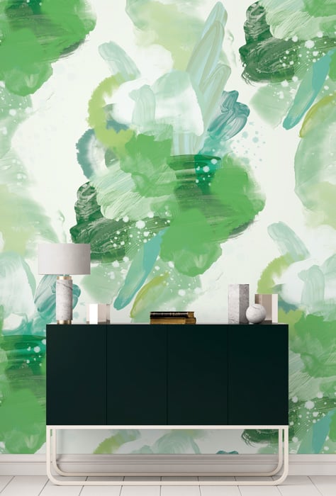 Green & White Beautiful Abstract Flower Wallpaper hero image