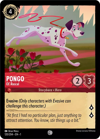 Pongo card from Disney's Lorcana: The First Chapter.