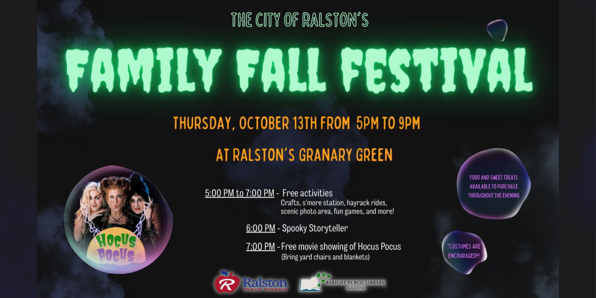 The City of Ralston's Family Fall Festival promotional image