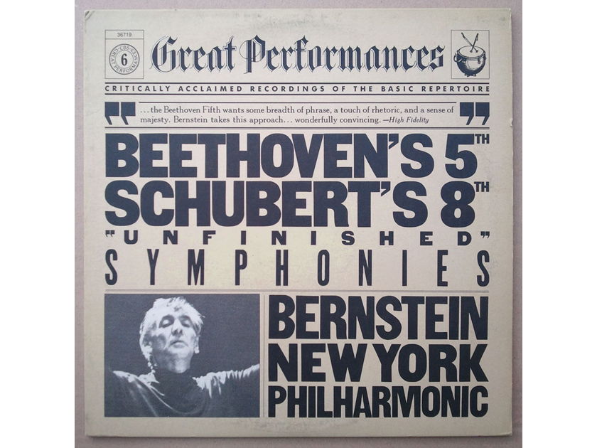 CBS | BERNSTEIN/SCHUBERT Unfinished - / BEETHOVEN Symphony No. 5 / EX