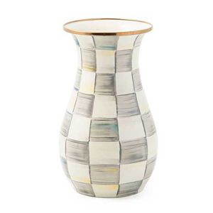 Sterling Check Tall Vase