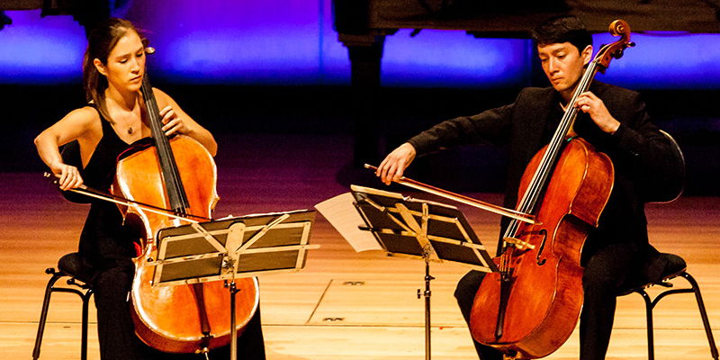 Cello Duo Meta Weiss and David Requiro promotional image