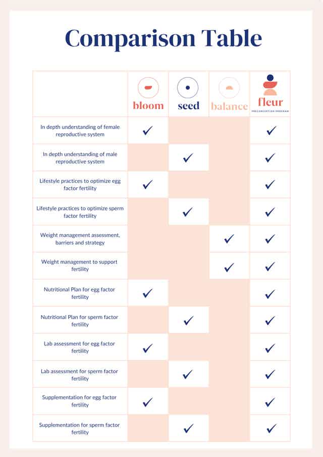 Program comparison chart